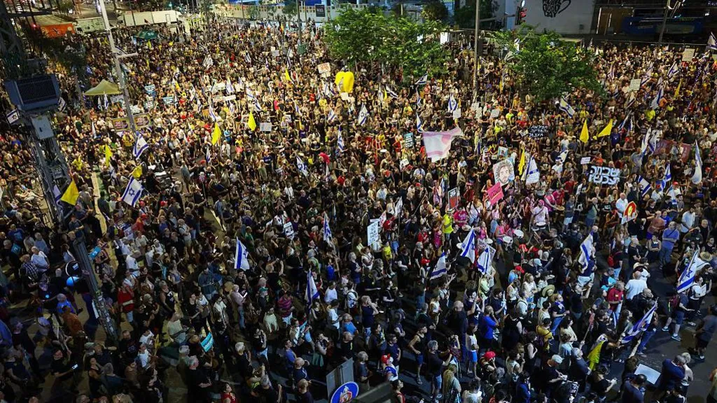 Huge crowds gather in Israel calling for hostage deal and end to Gaza war