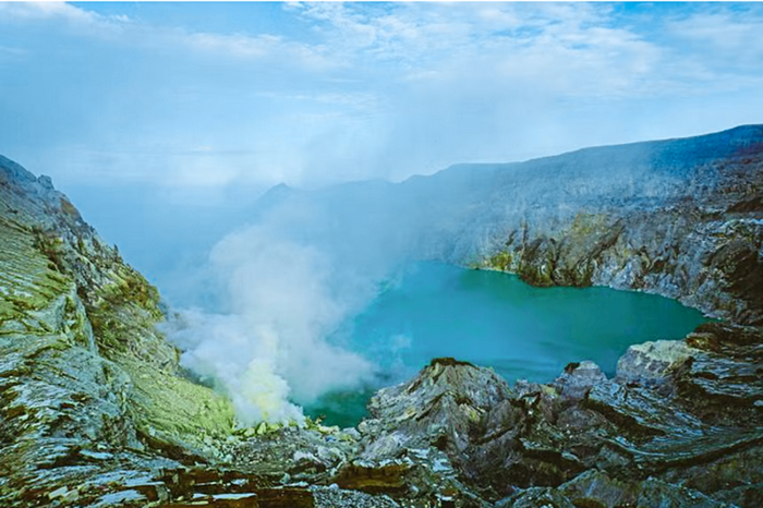 Is there really a volcano famous for its 'blue' lava?