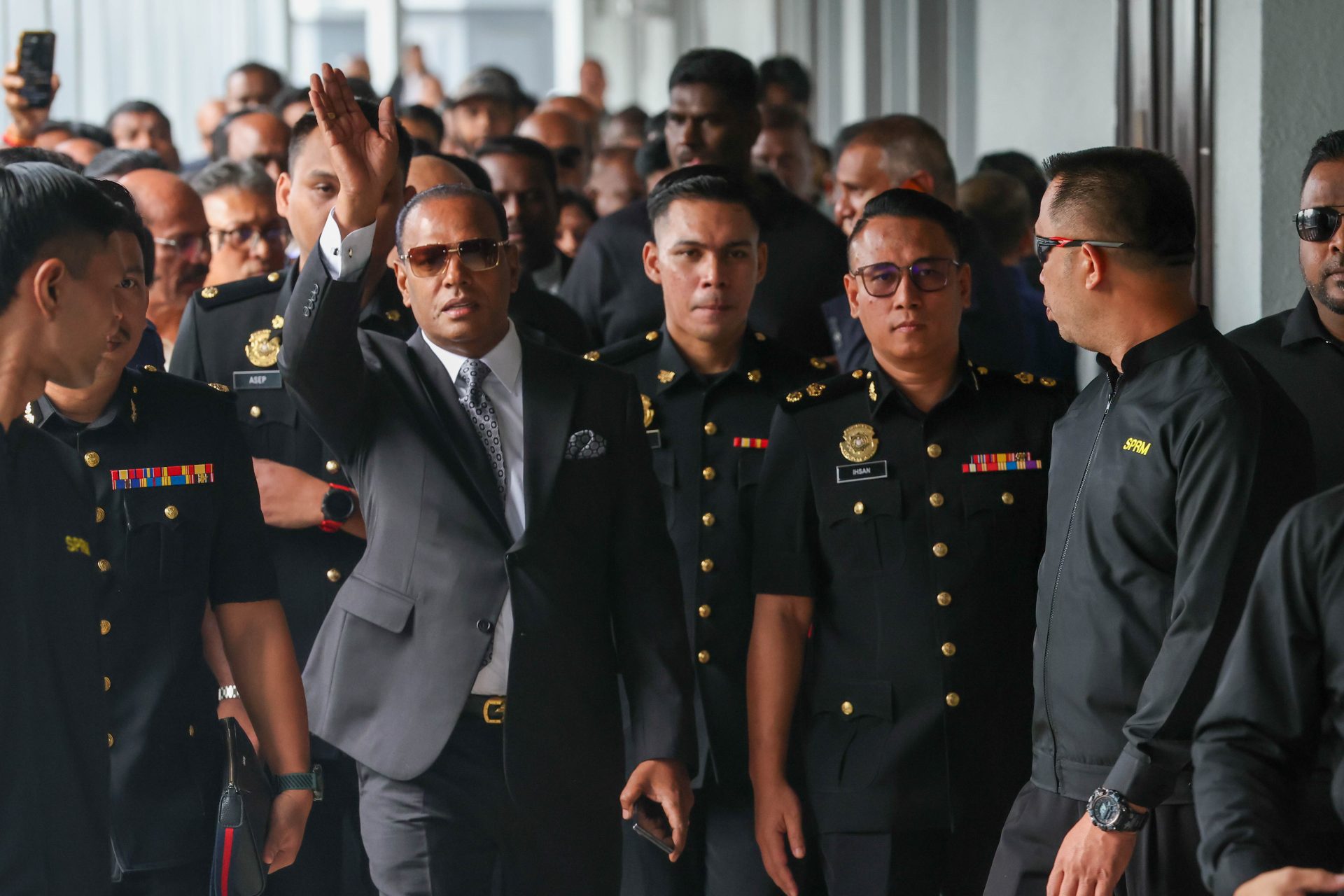Saravanan arrives in court to face MACC Act charges