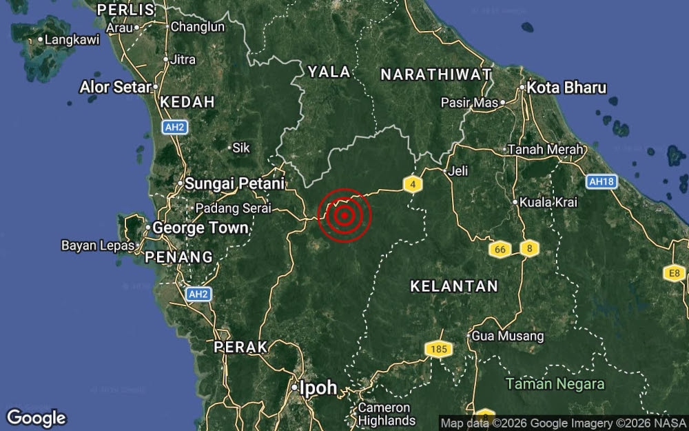Temenggor, Gerik hit by 3.4-magnitude earthquake