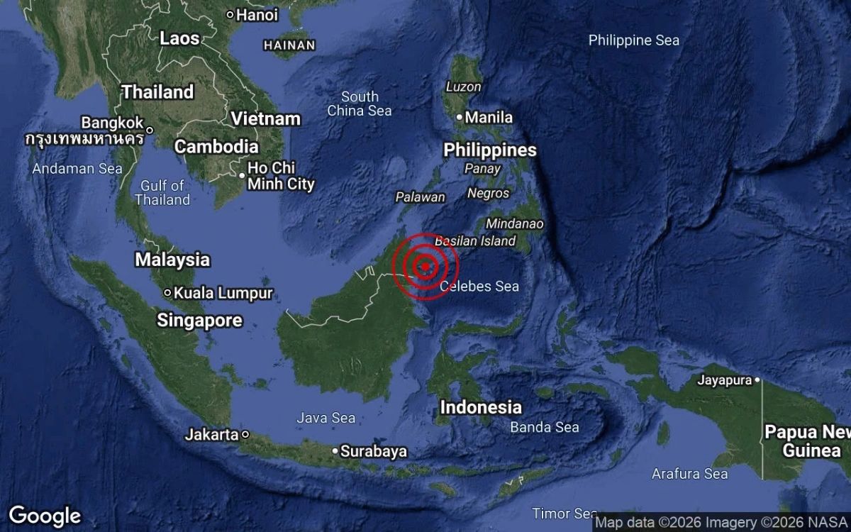 Magnitude 5.0 earthquake strikes waters off Sandakan